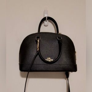 Coach Sierra Satchel - Black/Light Gold crossbody handbag